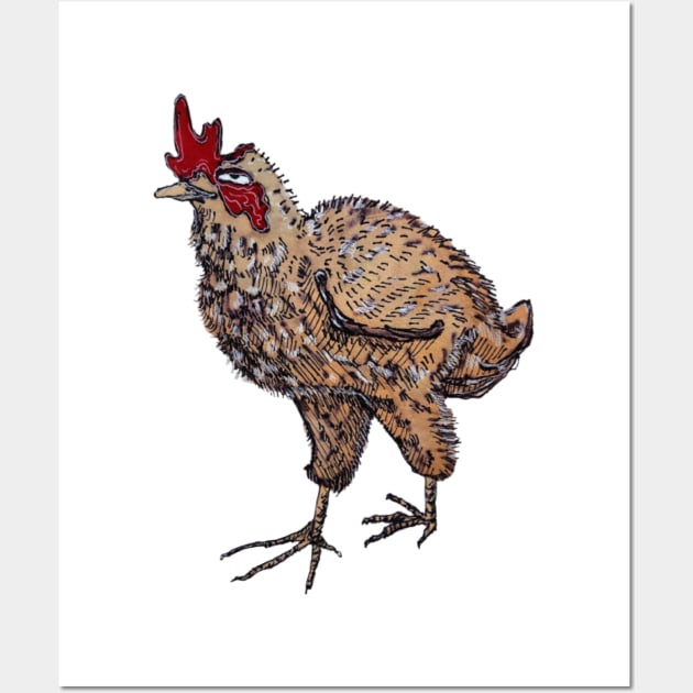 Chicken Chicken Bock Bock Wall Art by Animal Surrealism